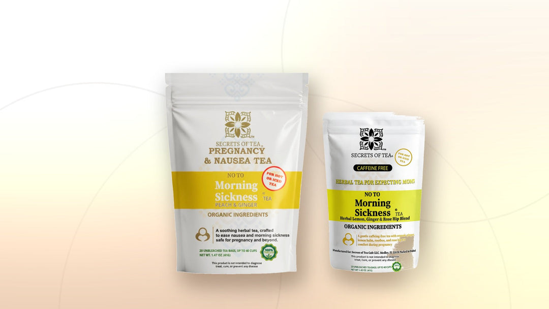 Organic peach ginger and lemon ginger morning sickness teas for pregnancy nausea