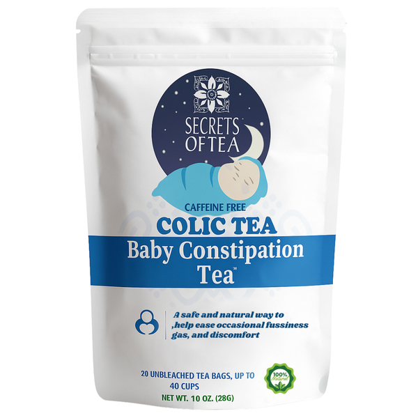Secrets Of Tea Baby Constipation Relief Tea - Natural USDA Organic Caffeine Free - Tea for Baby Colic, Gas ,And Acid Reflux - Up to 80 Servings -20 Count(1 Pack)