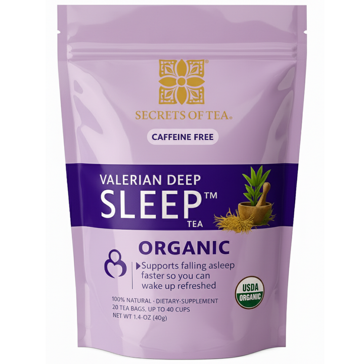 Valerian Deep Sleep Tea, part of the Deep Sleep &amp; Calm Kit by Secrets of Tea