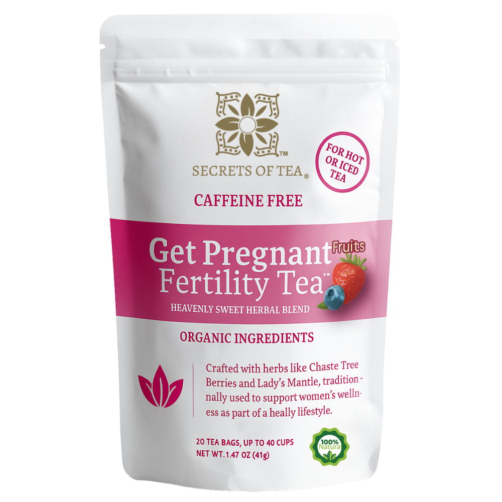 Included: Fertility Tea for Women, organic fruit blend, 40 cups