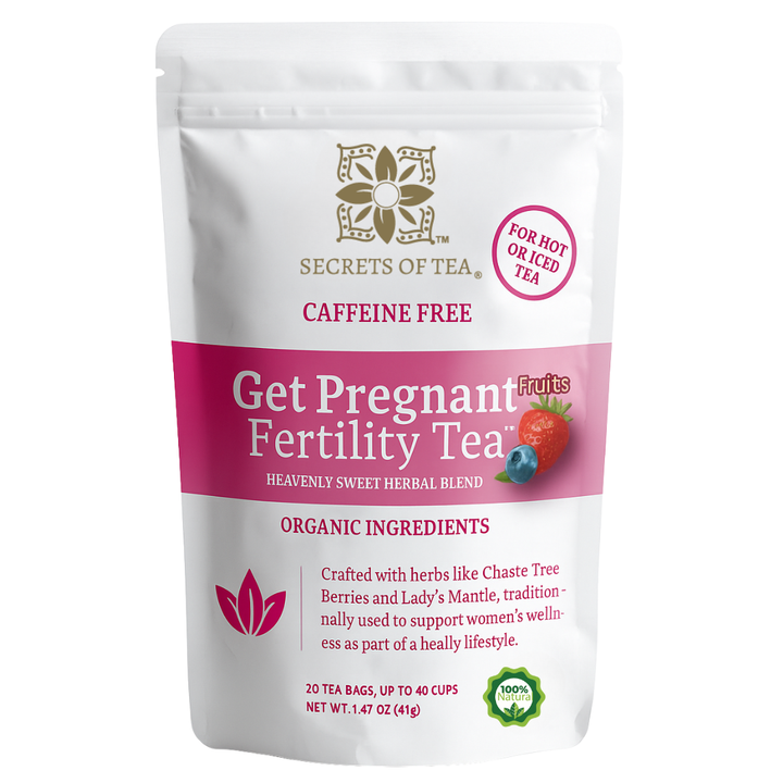 Included: Fertility Tea for Women, organic fruit blend, 40 cups