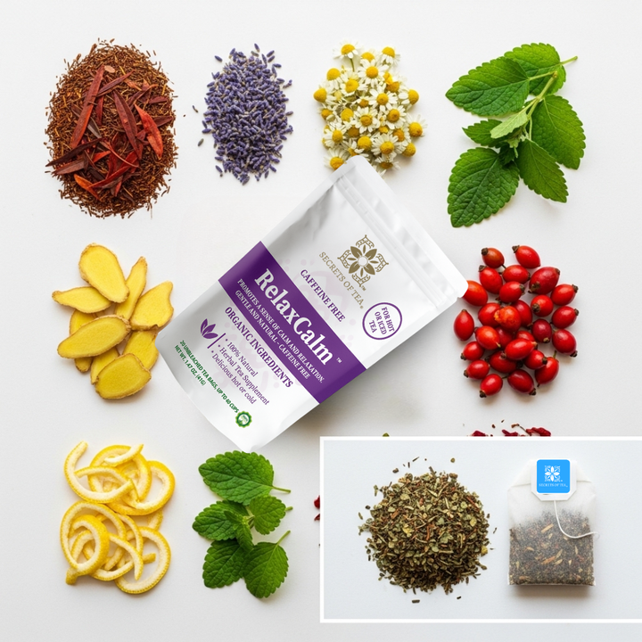 RelaxCalm Organic Herbal Tea - Stress Relief & Sleep Support