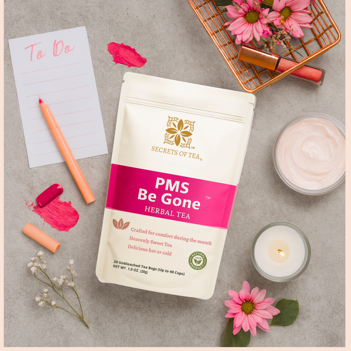 Secrets of Tea PCOS & PMS Herbal Support Tea for Women – Wellness & Balance Blend, 30-Day Supply