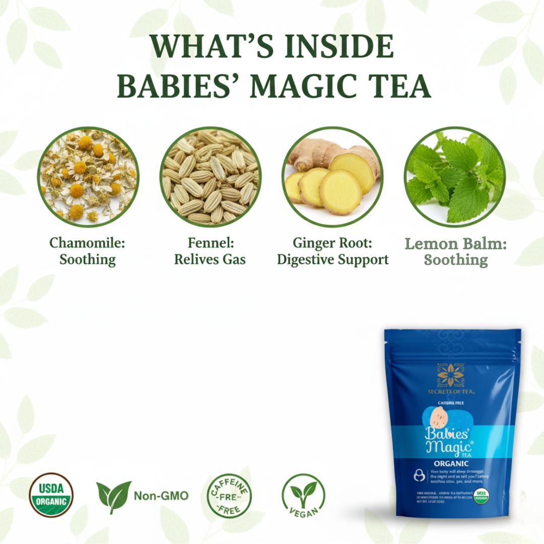 🌿 Babies Magic Tea: Pediatrician-Recommended– Gentle Colic & Gas Relief for Little Tummies-Helps Babies Sleep Through The Night