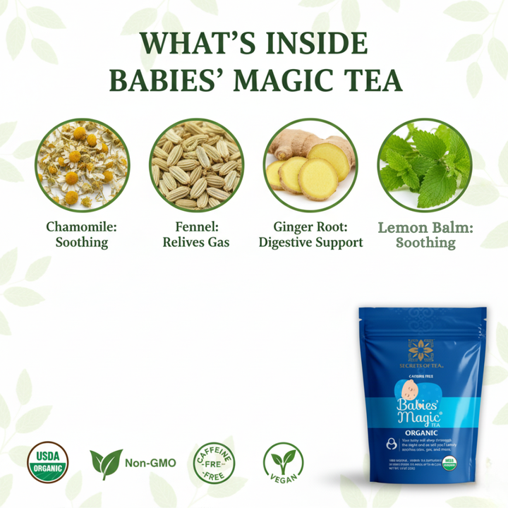 🌿 Babies Magic Tea: Pediatrician-Recommended– Gentle Colic & Gas Relief for Little Tummies-Helps Babies Sleep Through The Night