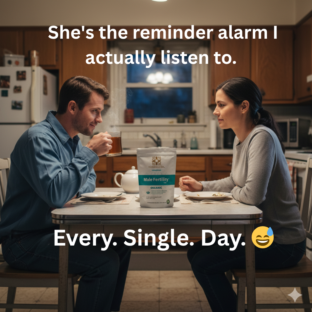 Male Fertility Tea – Herbal Blend with Maca, Ashwagandha & horny Goat weed| Supports Fertility, Energy & Vitality | Organic & Caffeine-Free