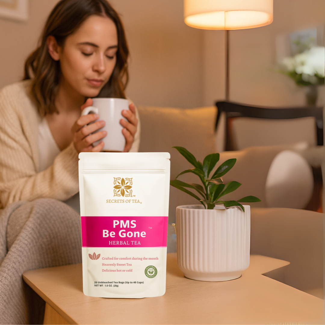 Secrets of Tea PCOS & PMS Herbal Support Tea for Women – Wellness & Balance Blend, 30-Day Supply