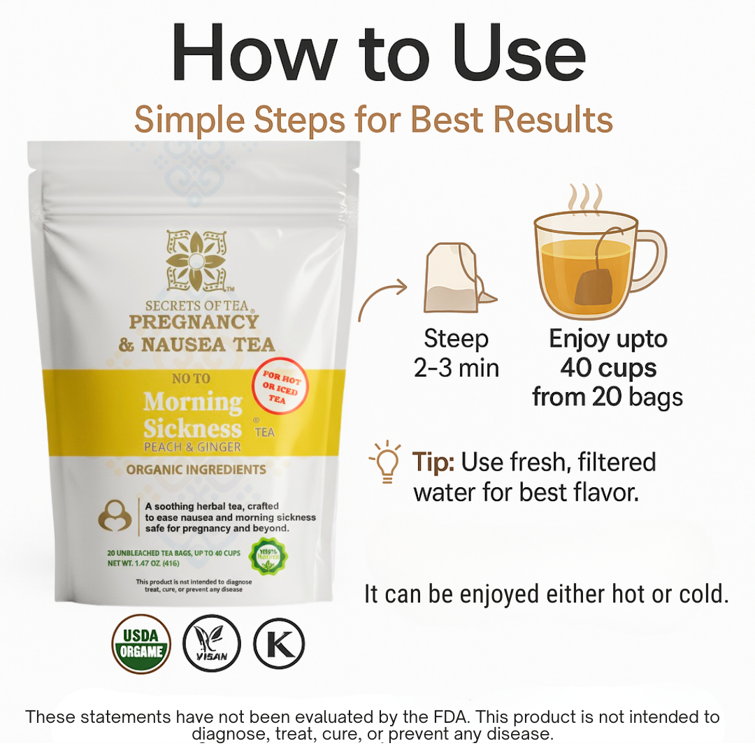 Peach Ginger Morning Sickness Tea – USDA Organic Pregnancy Herbal