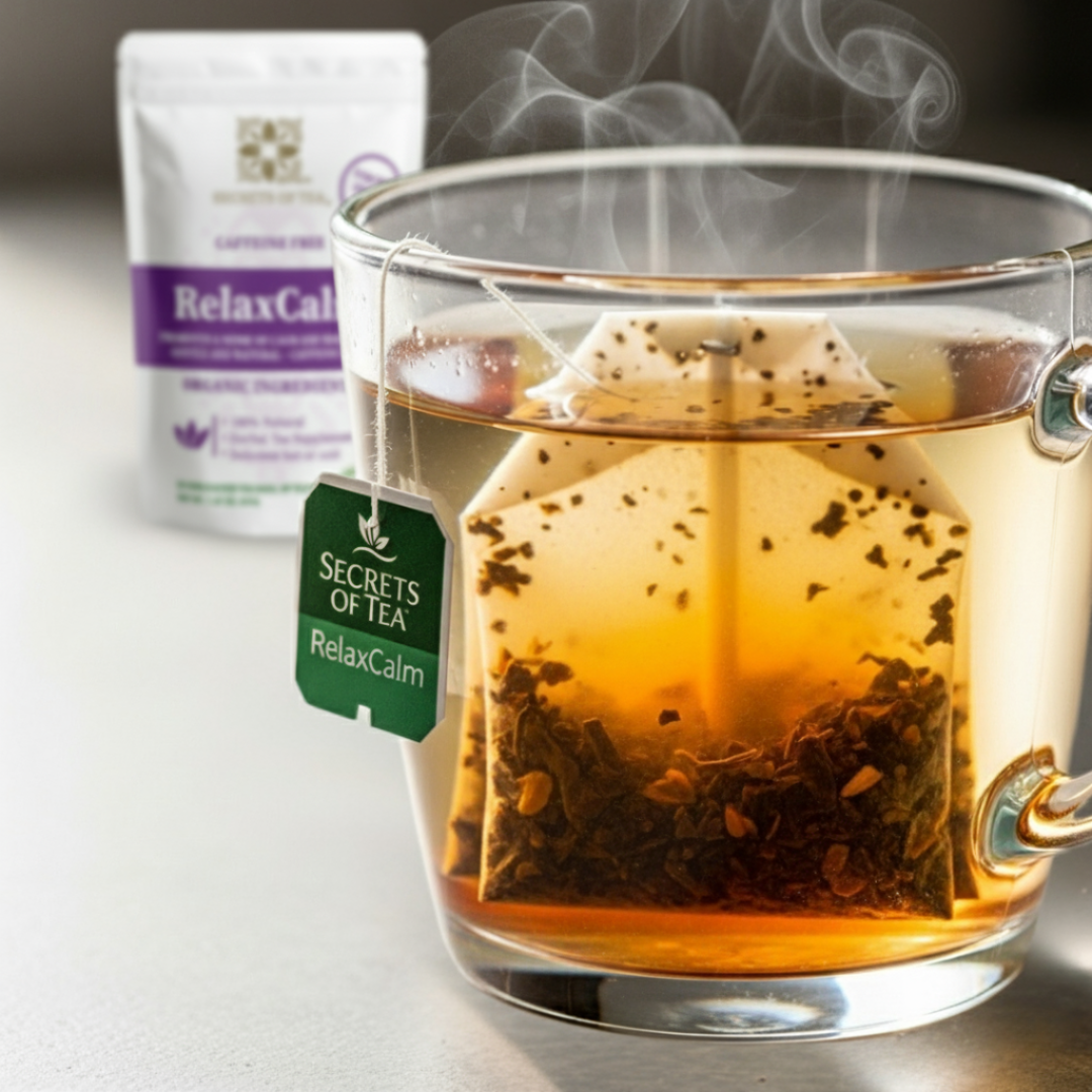 RelaxCalm Organic Herbal Tea - Stress Relief & Sleep Support