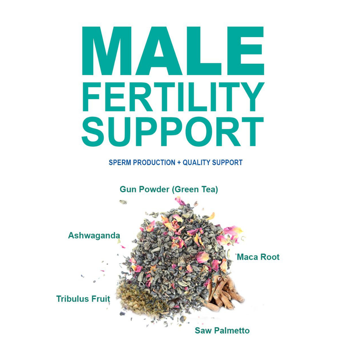 Male Fertility Tea – Herbal Blend with Maca, Ashwagandha & horny Goat weed| Supports Fertility, Energy & Vitality | Organic & Caffeine-Free