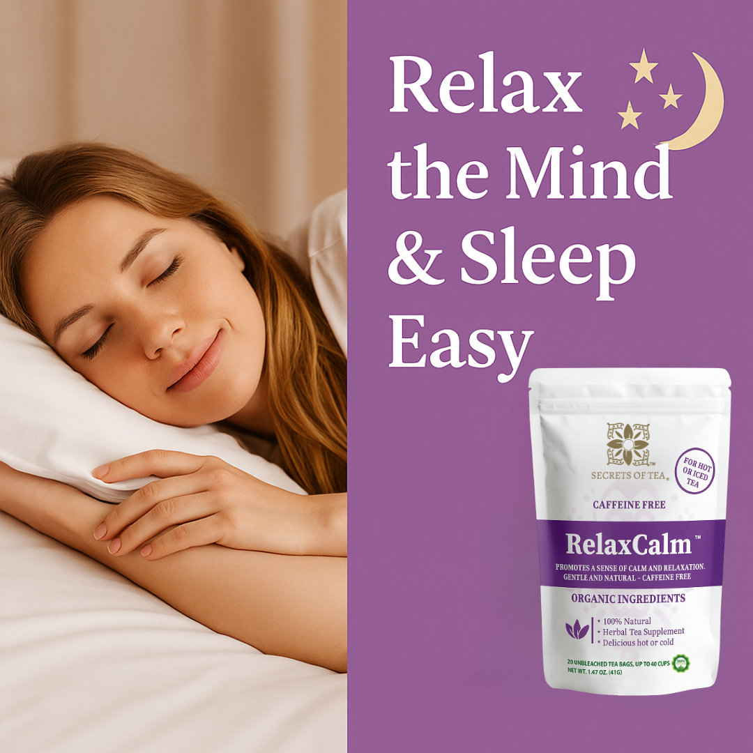 RelaxCalm Organic Herbal Tea - Stress Relief & Sleep Support