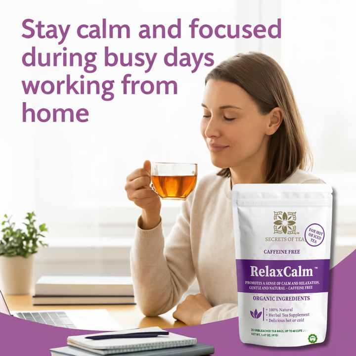RelaxCalm Organic Herbal Tea - Stress Relief & Sleep Support