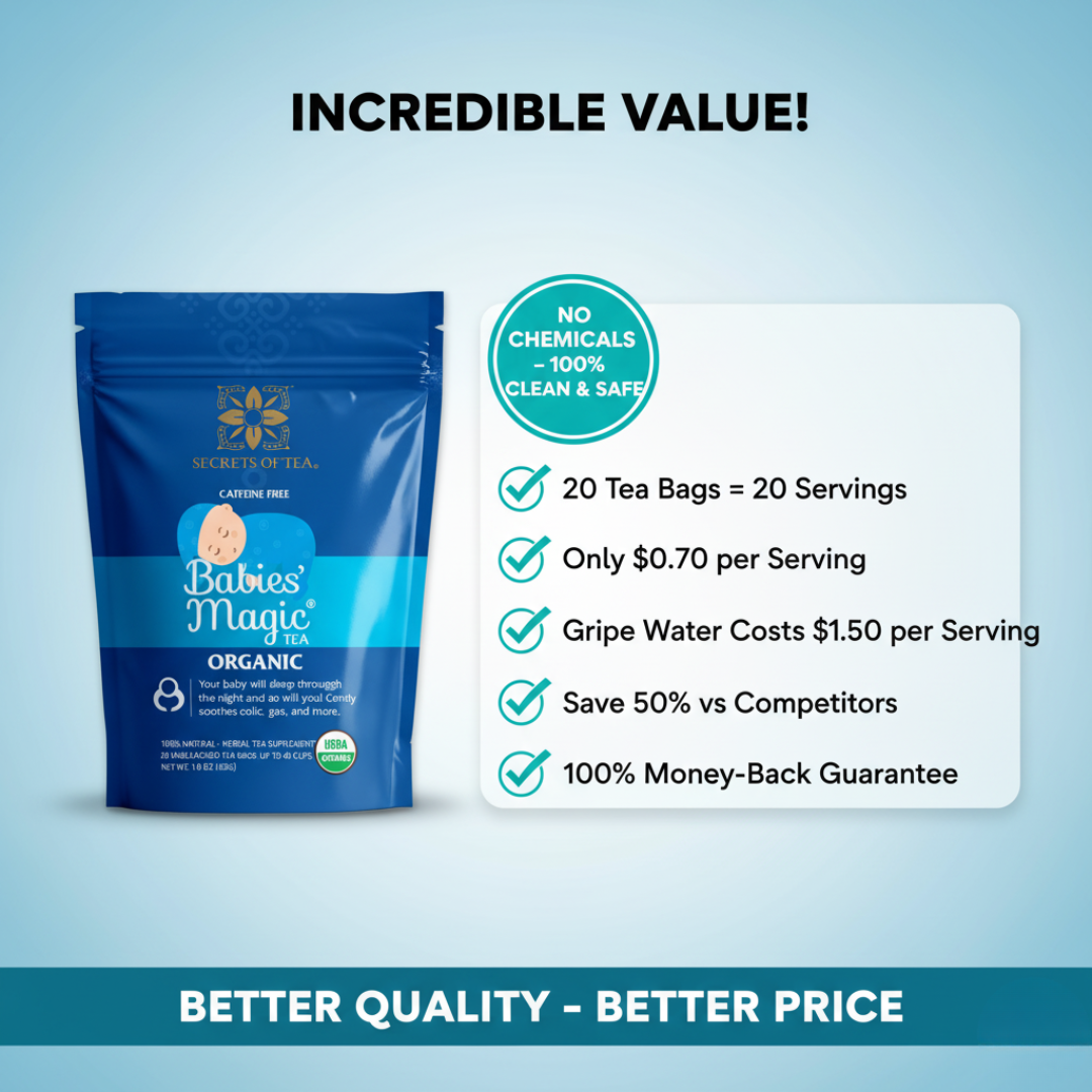 🌿 Babies Magic Tea: Pediatrician-Recommended– Gentle Colic & Gas Relief for Little Tummies-Helps Babies Sleep Through The Night