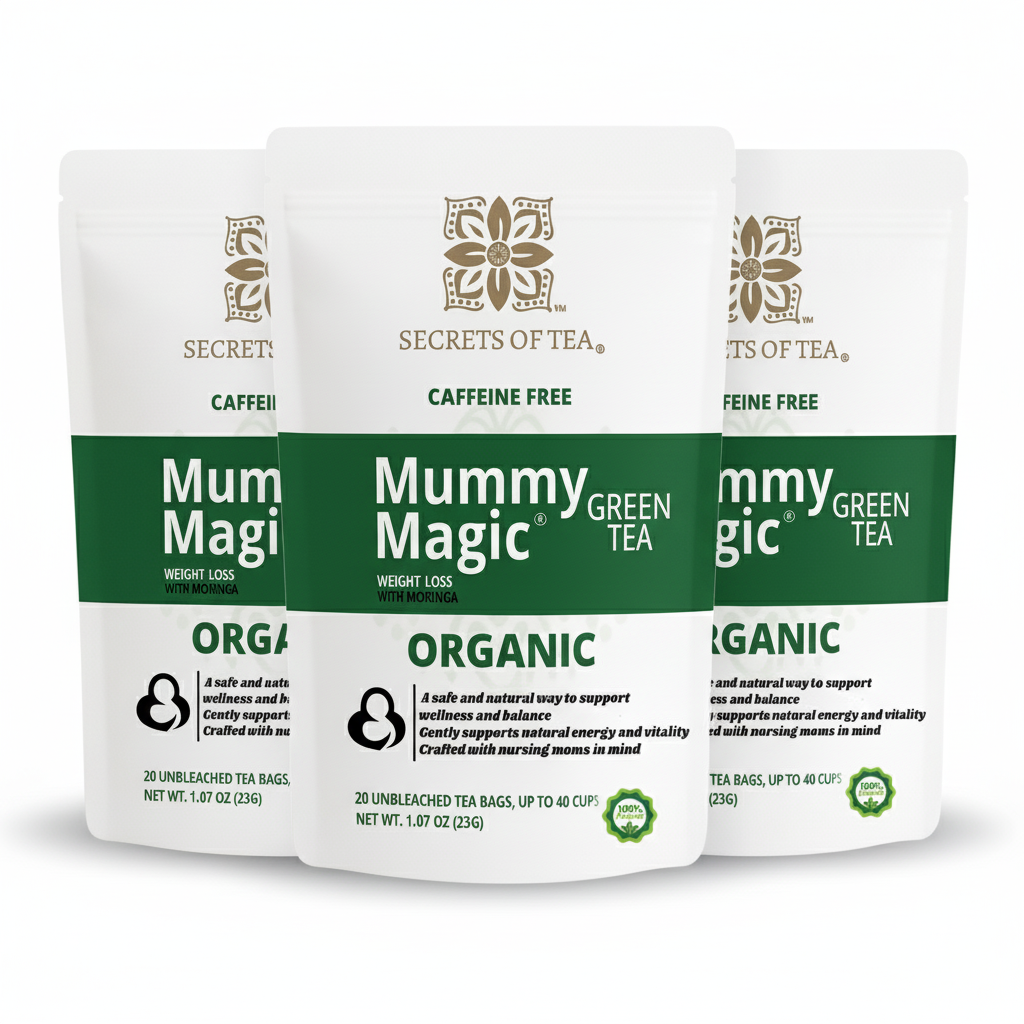 Organic Slimming Herbal Tea - Caffeine-Free with Moringa, 40 Servings