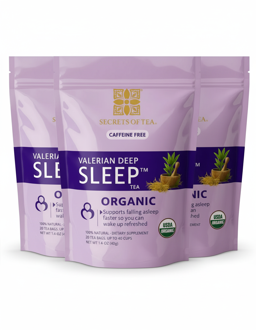 Valerian Herbal Tea for Relaxation and Restful Nights by Secrets of Tea