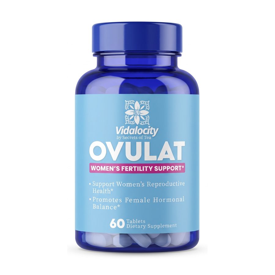 Ovulat by Vidalocity bottle, 60 tablets, Secrets of Tea