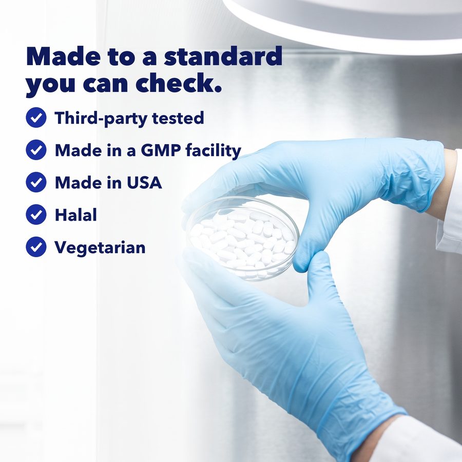 Ovulat is third party tested, made in a GMP facility in the USA, Halal and vegetarian